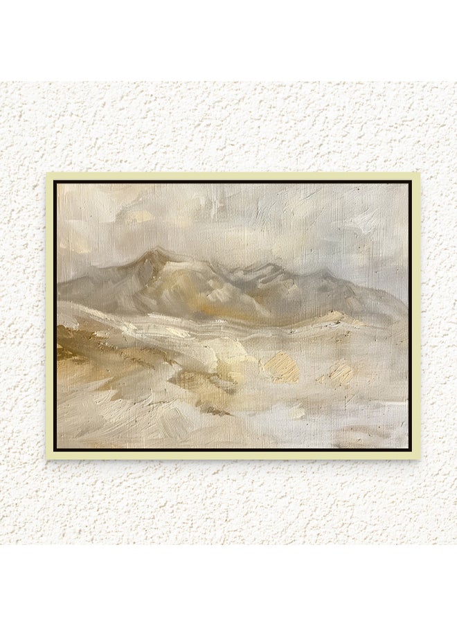 Art Decor Art Decor Framed Canvas Wall Art of Abstract Mountain Landscape Neutral Tones Mountain Print Wall Decor for Home Office Living Room Bedroom Gifting  - Image 1
