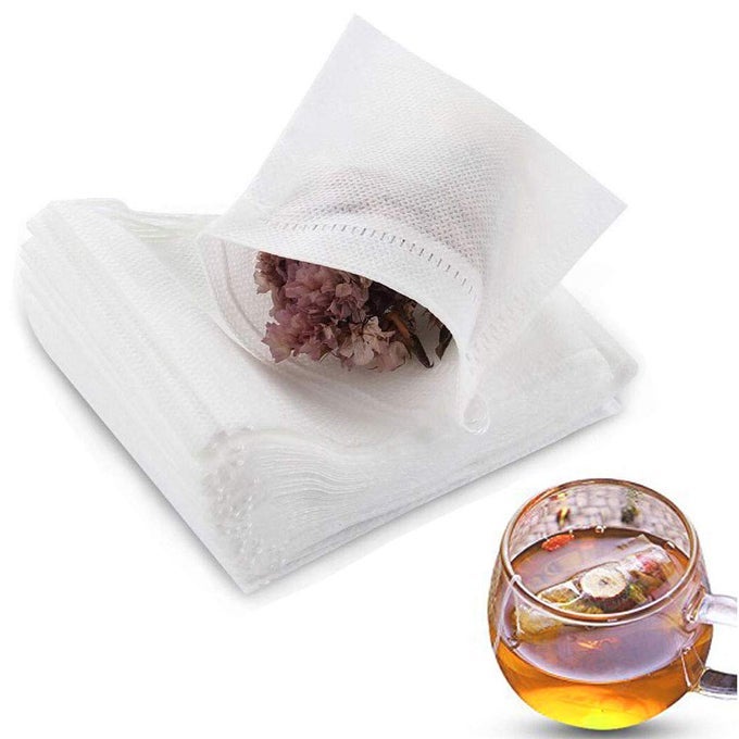 400 PCS TEA FILTER BAGSDISPOSABLE EMPTY COTTON DRAWSTRING SEAL FILTER LOOSE LEAF TEA BAGS 354 X 275 INCH