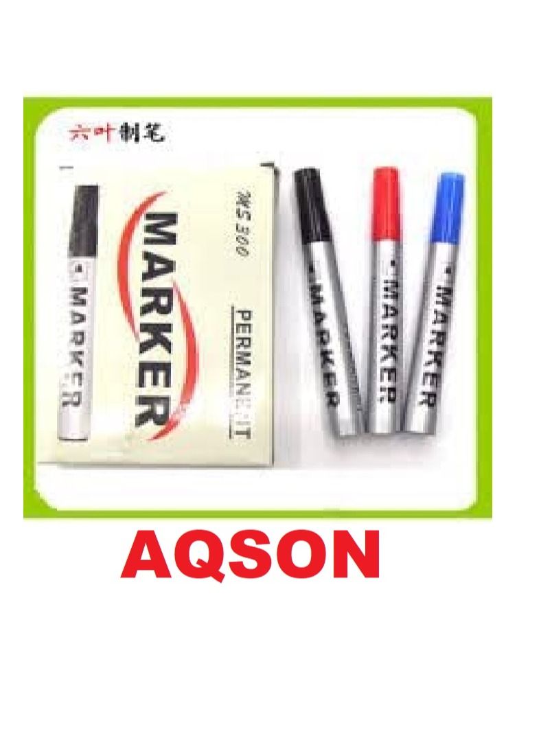 AQSON علامة دائمة حمراء عبوة من 10 - Image 1