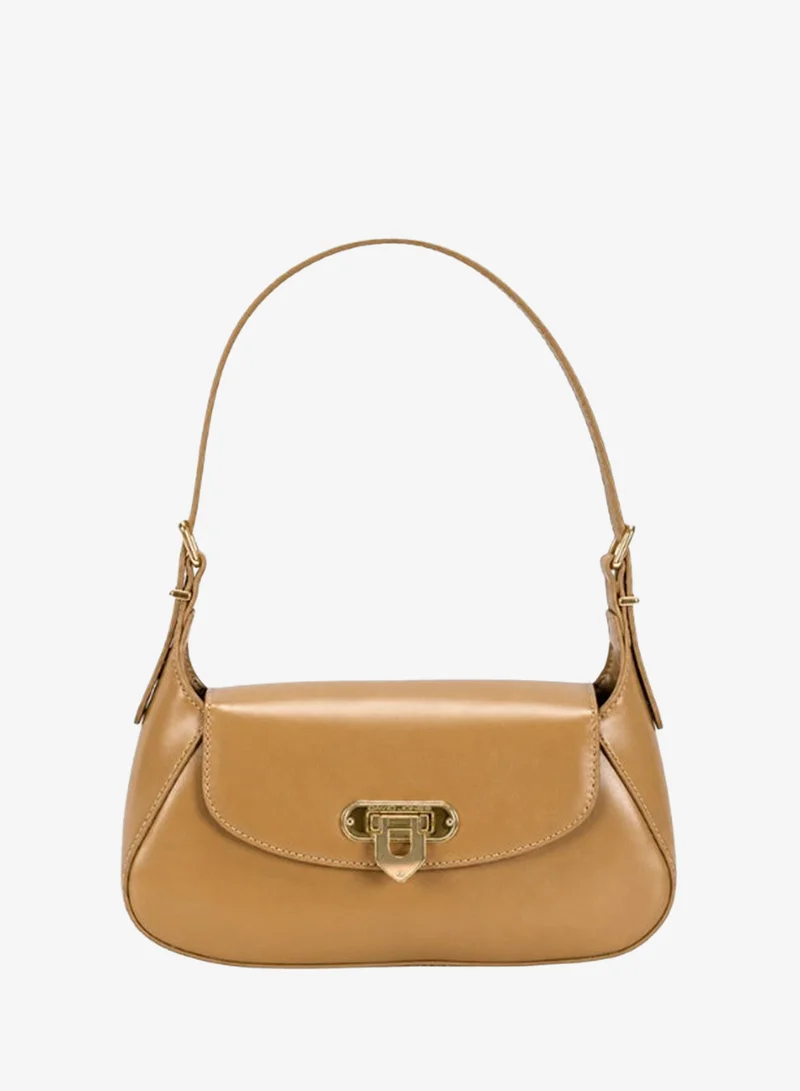 David Jones Camel David jones leather shoulder bag in cm7484-1- Flap dual wear casual style bag- French design chic bag for all styles for Women | Best Price UAE