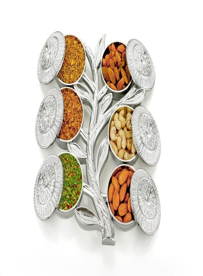 Drumstone (𝐒𝐩𝐞𝐜𝐢𝐚𝐥 𝟏𝟓 𝐘𝐞𝐚𝐫𝐬 𝐖𝐚𝐫𝐫𝐚𝐧𝐭𝐲) Multipurpose 6 Storage Tree Shape Decorative Mukhwas Dani/Serving Tray Platter for Dry Fruits, Snacks, Mouth Fresheners & Party Serving - Image 5