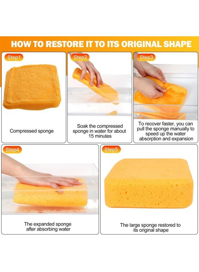 Tioncy 24 Pcs Large Sponges Bulk 7.5 x 5.5 x 1.9 Inch Grouting Car Wash Foam Cleaning and Washing Sponge Commercial Foam Large All Purpose for Cleaning Dishes Car Tile Bike - Image 3