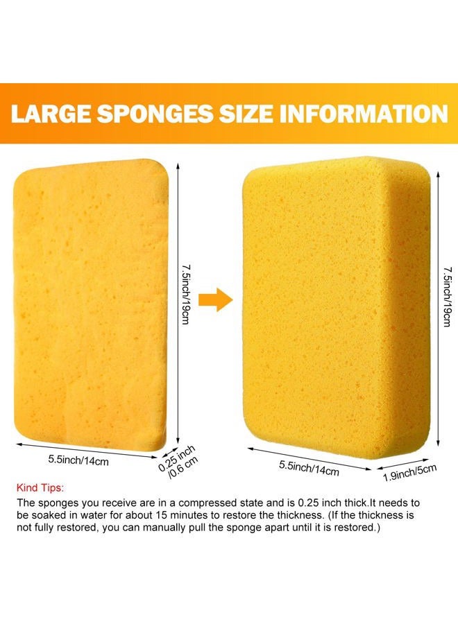 Tioncy 24 Pcs Large Sponges Bulk 7.5 x 5.5 x 1.9 Inch Grouting Car Wash Foam Cleaning and Washing Sponge Commercial Foam Large All Purpose for Cleaning Dishes Car Tile Bike - Image 2
