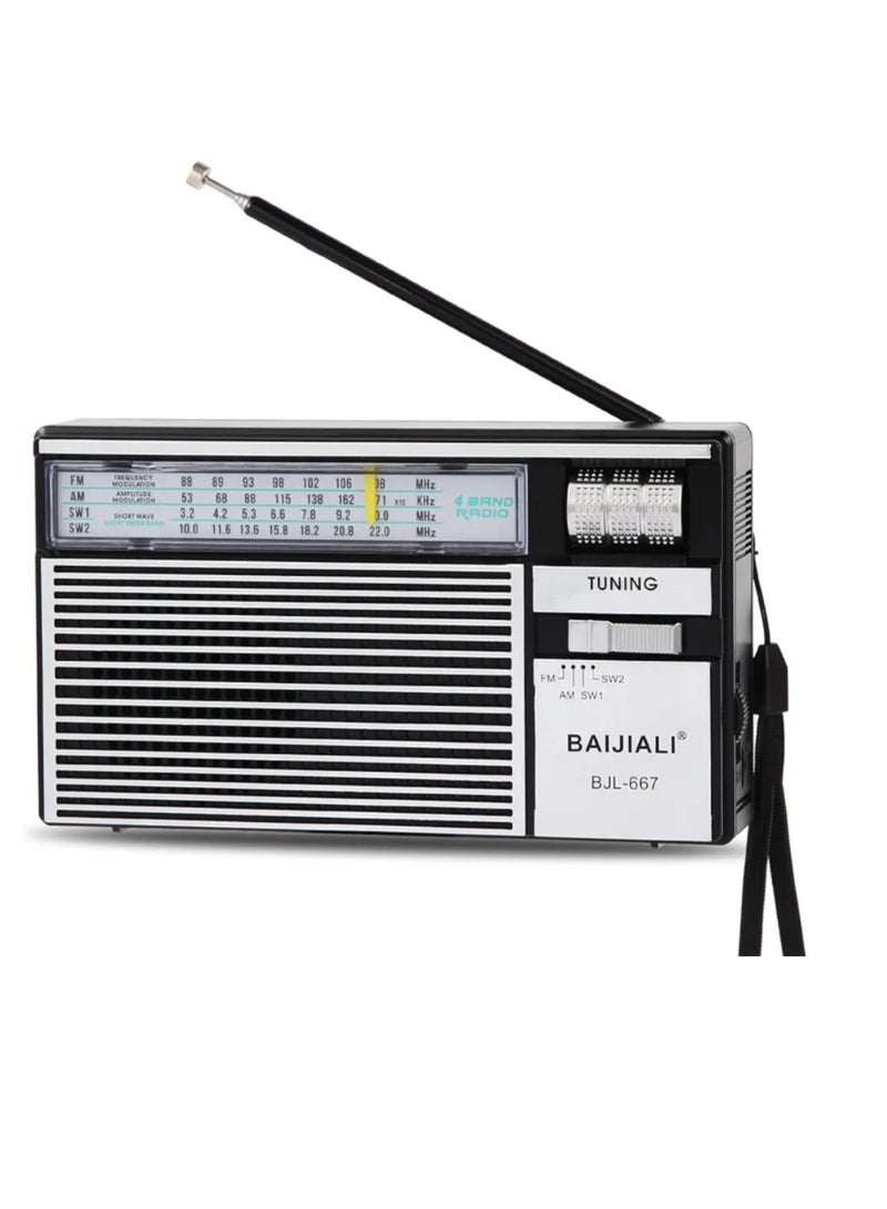 Retro Portable AM/FM/SW Radio, Transistor Radio with Loud 3W Speaker, Battery or DC Powered, Ideal for Home, Outdoor, and Emergency Use – Model BJL-667  - Image 5