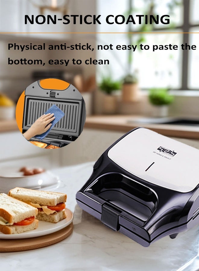 DSP 6 in 1 Multi Snacks Maker,Waffle Maker,Sandwich Maker,Panini Press,Donut Maker,Walnut Maker,Madeilne Cake,With Removable Non-stick Plates,Automatic Temperature Adjustment & Indicator Lights,800 KC1238 - Image 3
