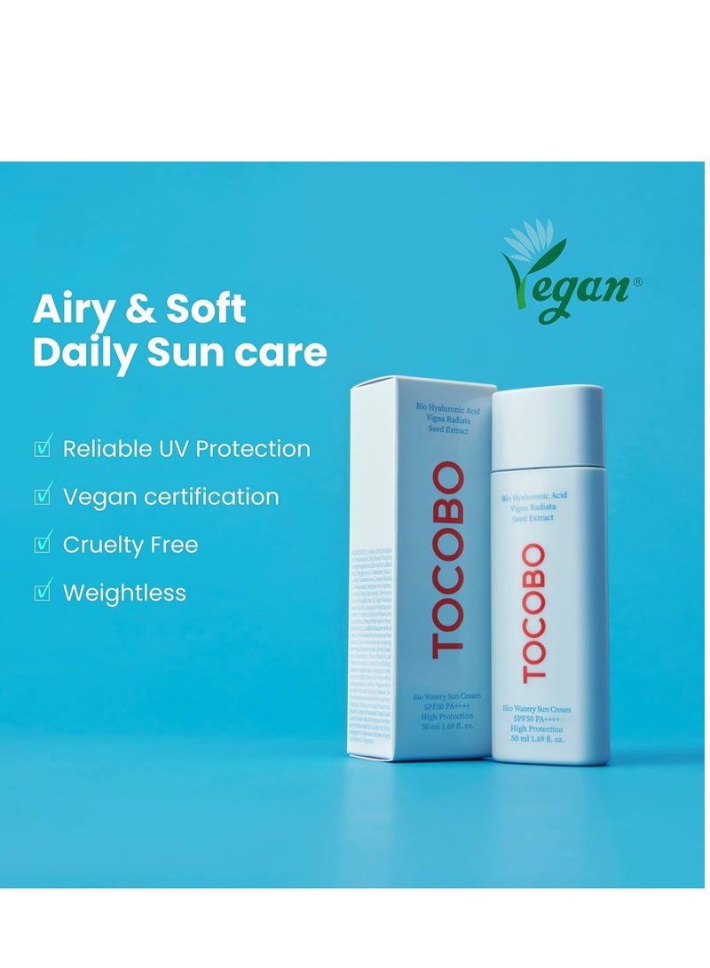 Tocobo Bio Watery Sun Cream SPF50+ PA++++ - 50ml, Blue - Image 2