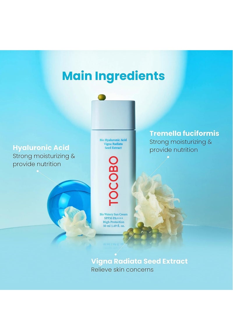 Tocobo Bio Watery Sun Cream SPF50+ PA++++ - 50ml, Blue - Image 4