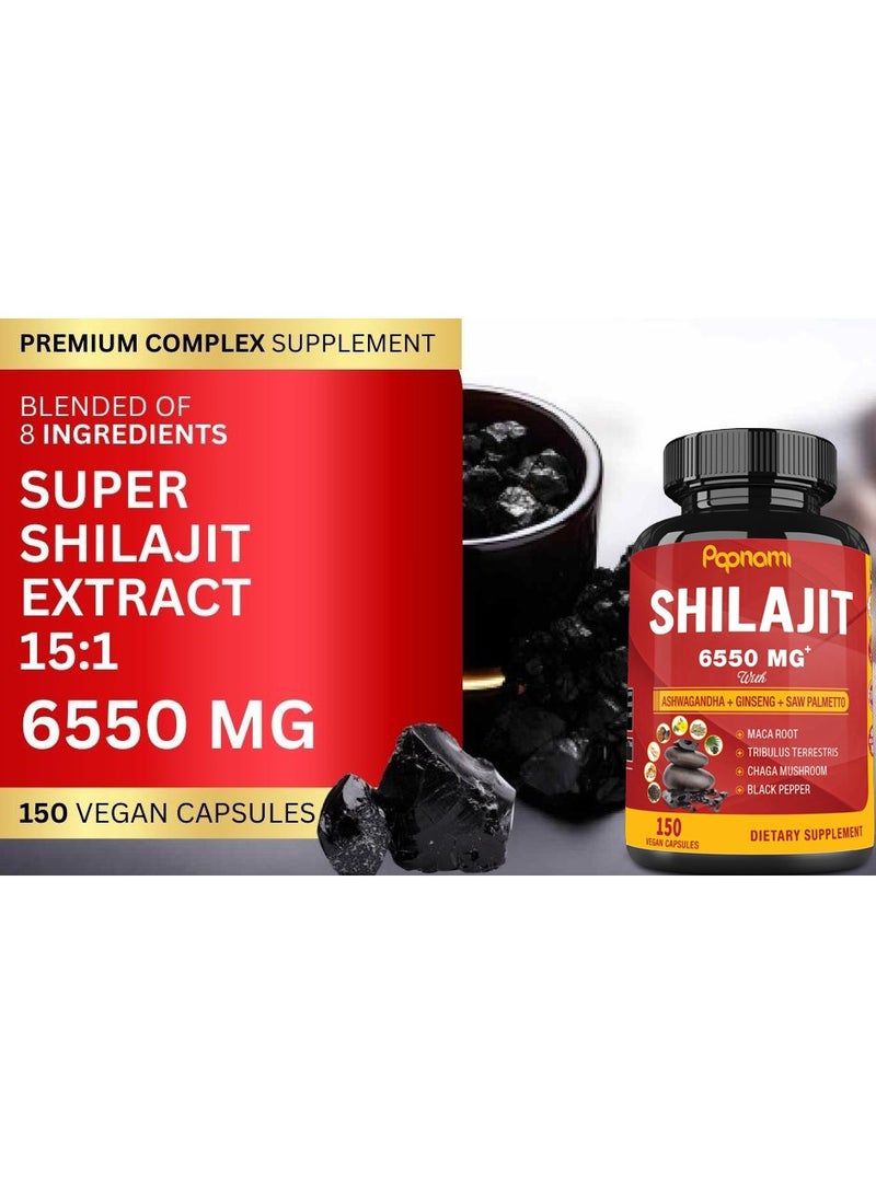 Papnami Shilajit Extract Capsules Equivalent To 6550Mg 3 Months Supply 90 Capsules - Image 2