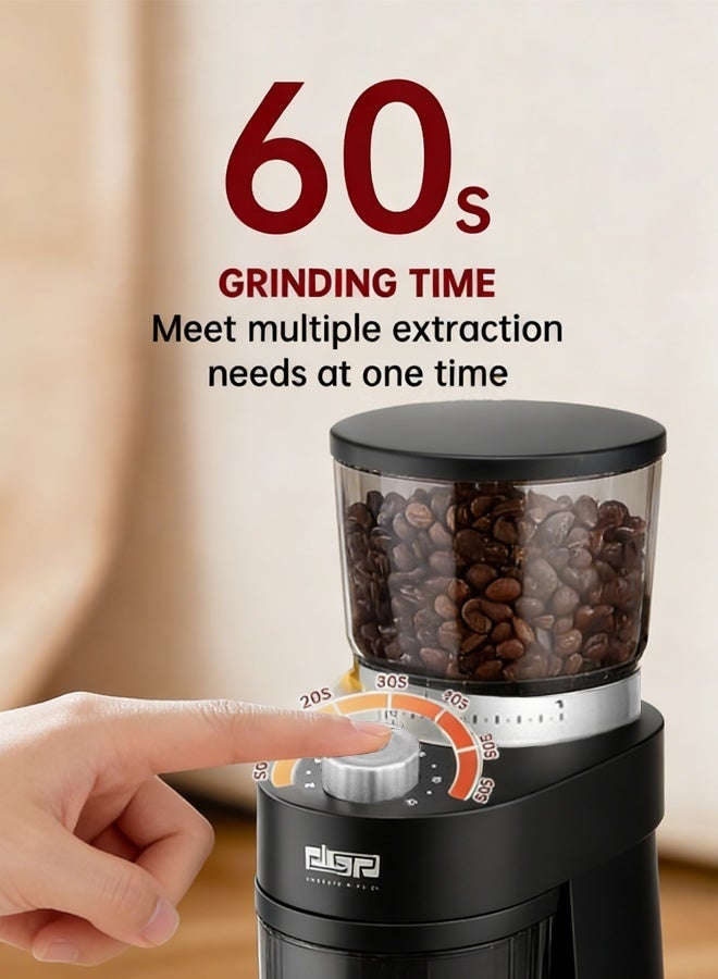 DSP Burr Coffee Grinder, Electric Conical Coffee Bean Grinder With 31 Adjustable Grind Settings For 2-12 Cups,KA3083 Sliver & Black - Image 4