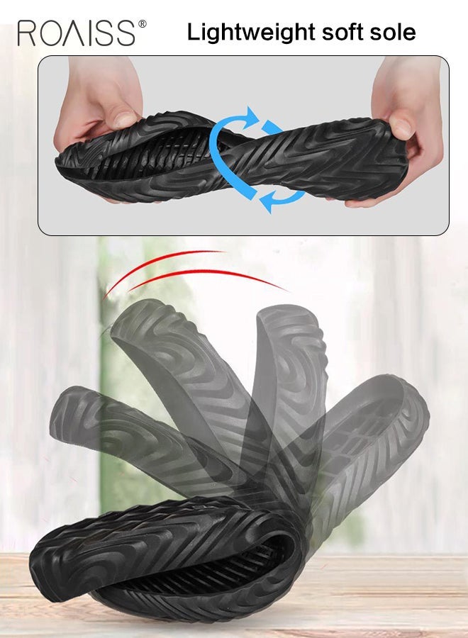 roaiss أحذية رياضية لحماية العمال للرجال خفيفة الوزن وقابلة للتنفس ومضادة للانزلاق للركض واللياقة البدنية أو ارتداء الخروج أحذية رياضية قابلة للتعديل بأربطة للرجال بألوان متباينة - Image 4