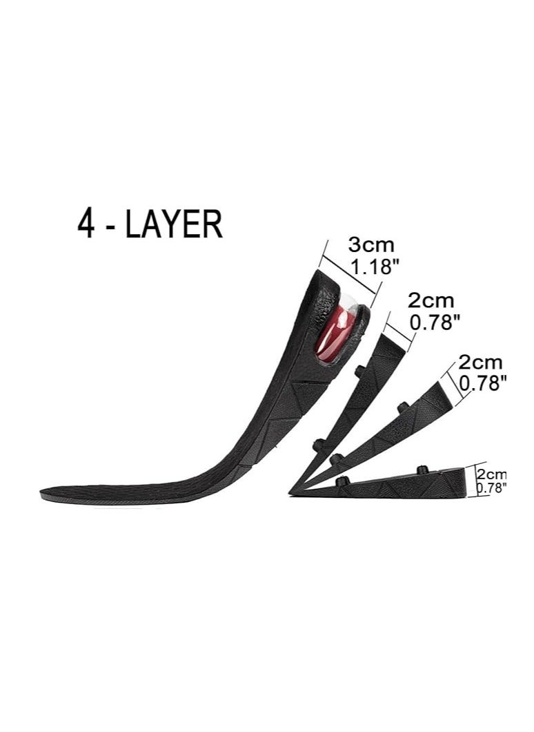 4-Layer Unisex Height Increasing Insole Lift Men's Women's Insole Lift Kit Air Cushion Heel Insert 4-Layer (3.54"/9cm)