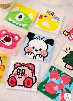 DIY Pom Pom Art Kit. The kit includes printed designs of various shapes, providing a fun and entertaining activity for children and adults.