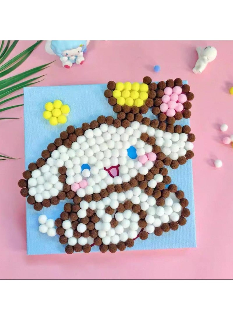 Generic - DIY Pom Pom Art Kit. The kit includes printed designs of various shapes, providing a fun and entertaining activity for children and adults. - Image 1