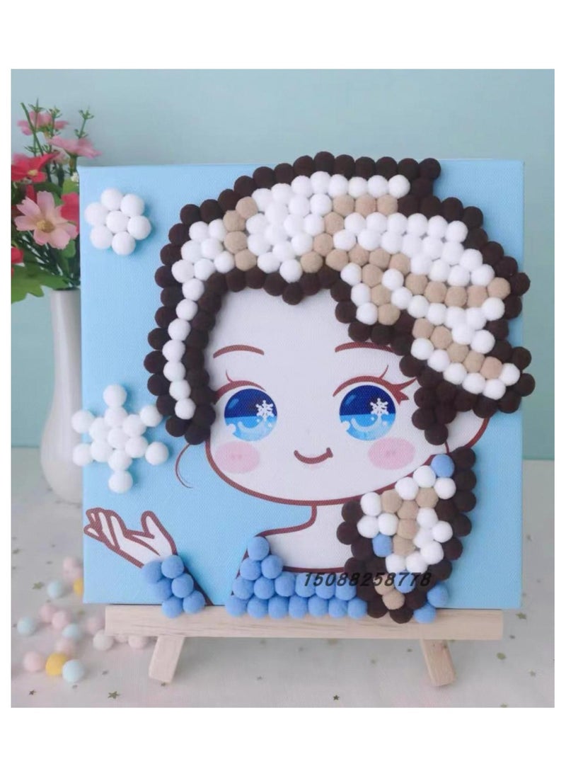 Generic - DIY Pom Pom Art Kit. The kit includes printed designs of various shapes, providing a fun and entertaining activity for children and adults. - Image 1