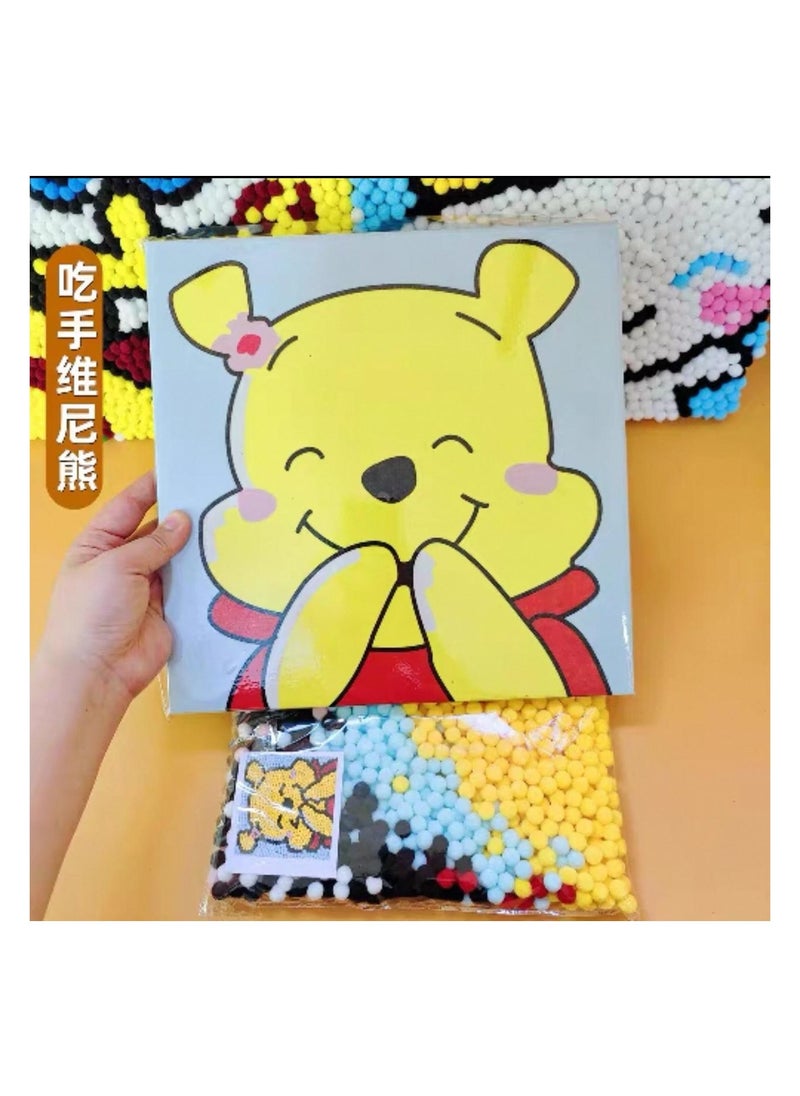 Generic - DIY Pom Pom Art Kit. The kit includes printed designs of various shapes, providing a fun and entertaining activity for children and adults. - Image 1