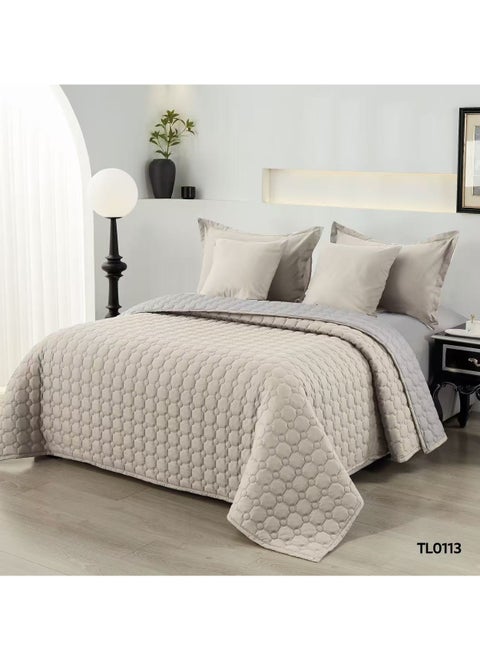 Summer Quilt 6-Piece Set – Double Size 240x220cm – Microfiber Fabric with 100% Pure Cotton Filling comforter– Soft Bedding Set