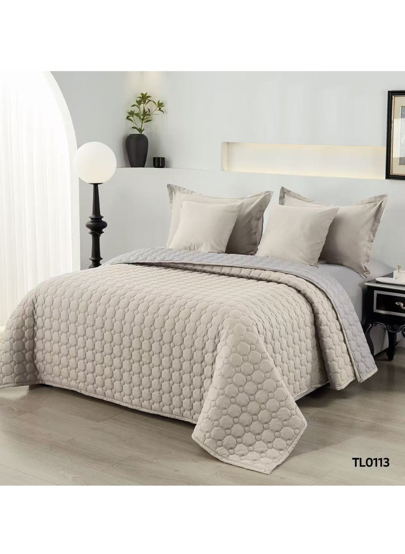Generic - Summer Quilt 6-Piece Set – Double Size 240x220cm – Microfiber Fabric with 100% Pure Cotton Filling comforter– Soft Bedding Set - Image 1