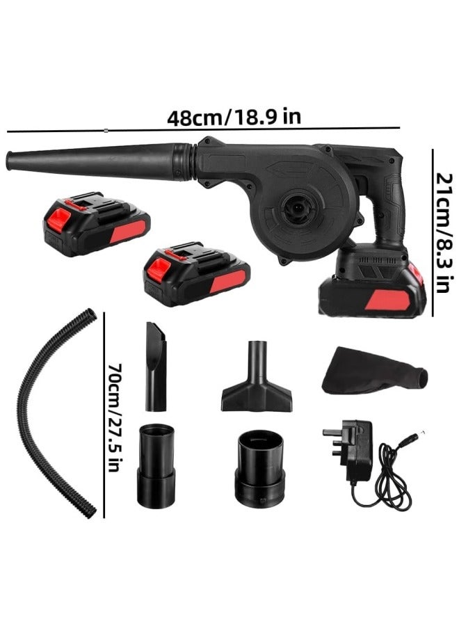 ALongDeng Cordless Leaf Blower 2 in 1 Electric Leaf Blower with 2Pcs 21V Lithium Battery Charger Compact Blower for Inflating Blowing Leaf Clearing Dust Small Trash Car Computer Host - Image 5