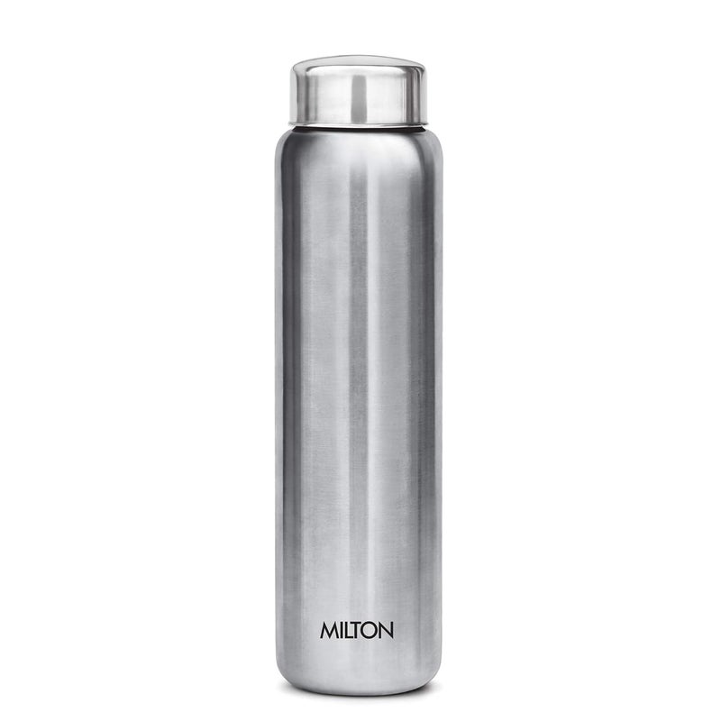 Milton Milton Royal 3 Insulated Steel Tiffin Box, 1.8 & Aqua 1000 Single Walled Stainless Steel Fridge Water Bottle, 950ml, Silver Combo - Image 5