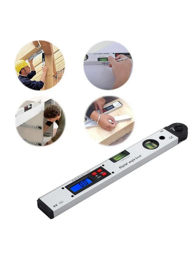 1pcs 400mm/16inch Digital Angle Finder 0-225° Protractor Spirit Level with Level Bubble | Precise Gauge for Woodworking, Construction - Image 4