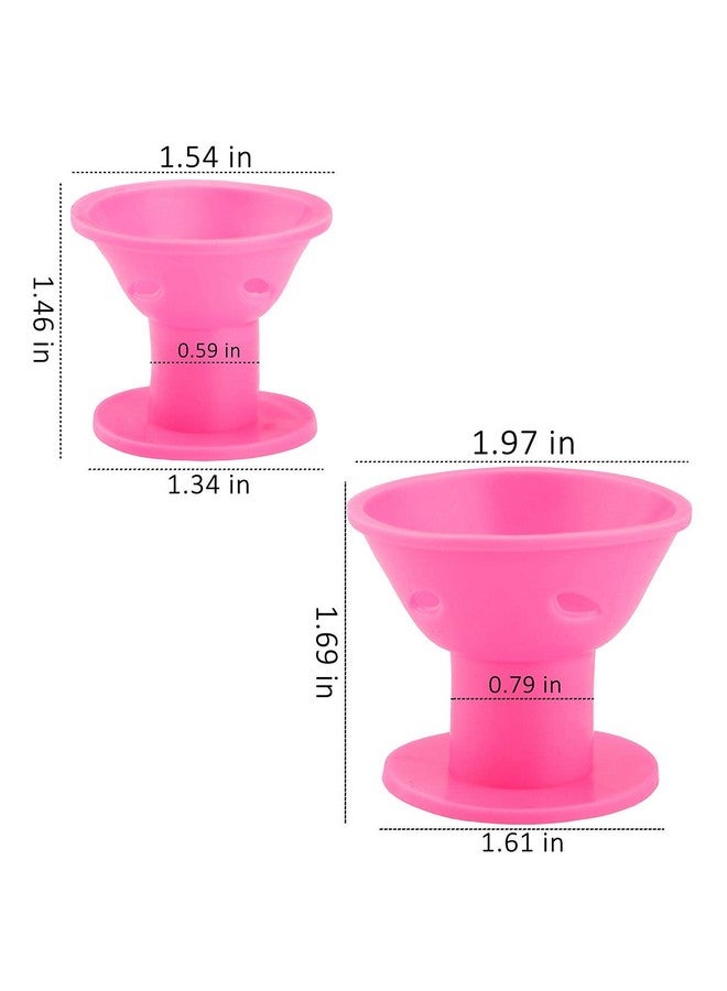 JANYUN 80 Pcs Magic Silicone Hair Rollers Overnight Curlers With Hairnet Include 40Pcs Large Silicone Curlers 40Pcs Small Silicone Curlers (Pink) - Image 3