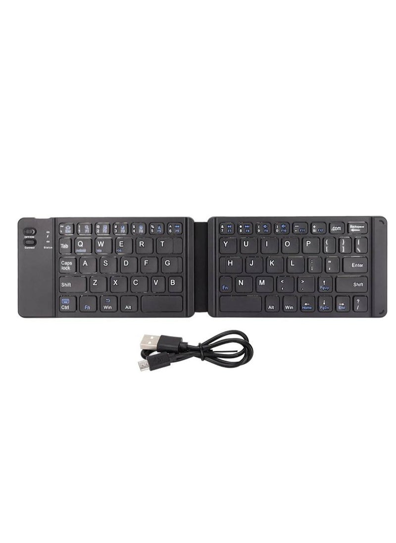 Zero Ultrathin Foldable Wireless Keyboard 3 Devices Mini Portable Rechargeable Bluetooth Keyboard 64 Keys Compatible with Ios Windows Android Tablet Laptop Phone  - Image 1
