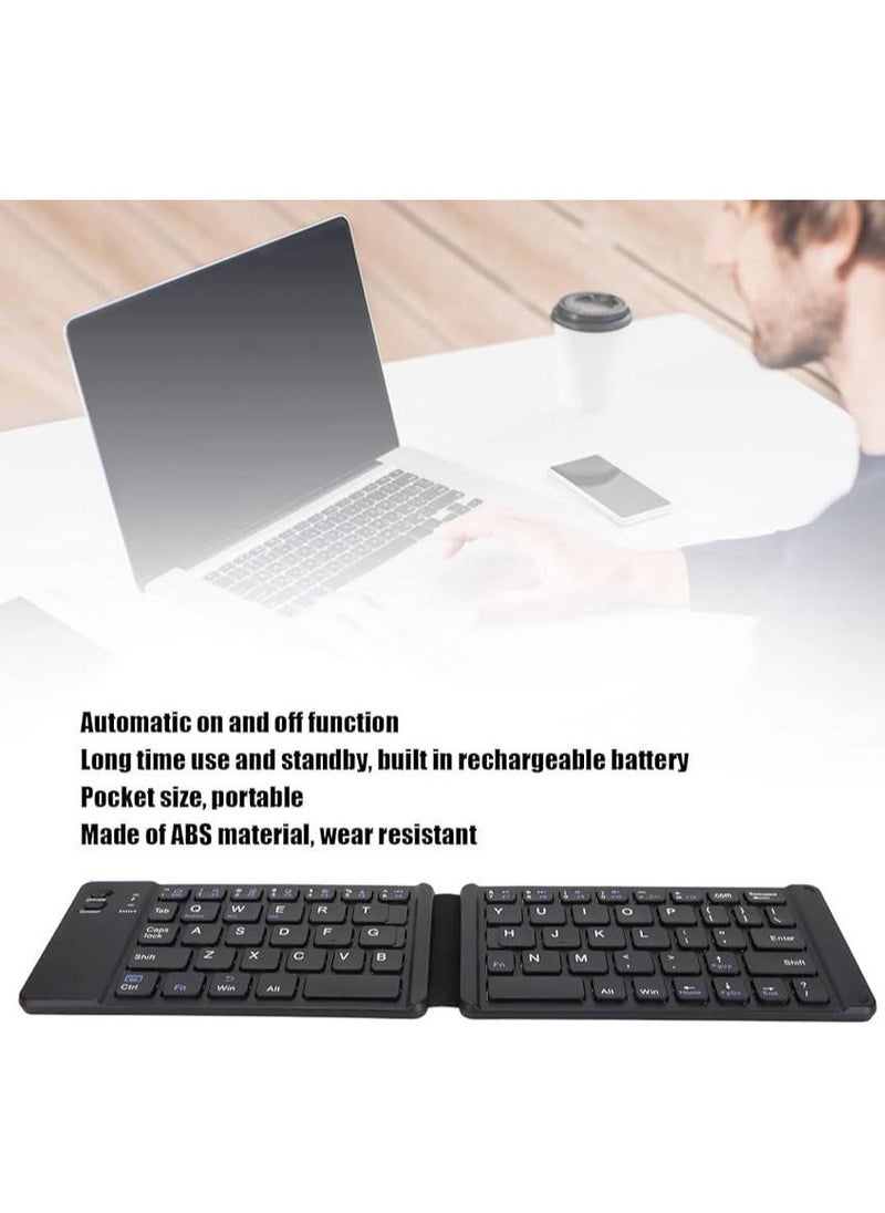Zero Ultrathin Foldable Wireless Keyboard 3 Devices Mini Portable Rechargeable Bluetooth Keyboard 64 Keys Compatible with Ios Windows Android Tablet Laptop Phone  - Image 5