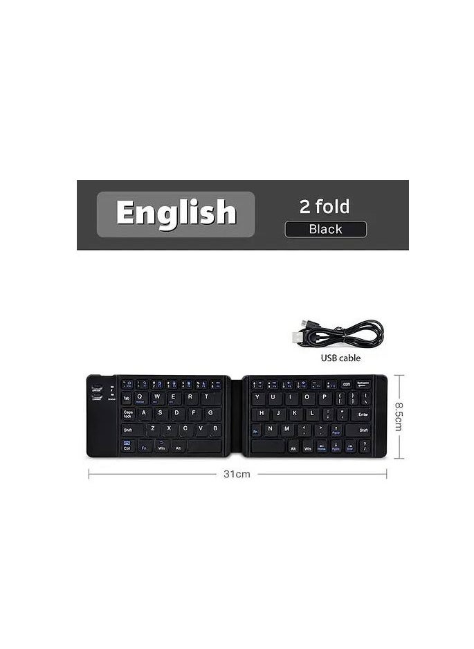 Zero - Ultrathin Foldable Wireless Keyboard 3 Devices Mini Portable Rechargeable Bluetooth Keyboard 64 Keys Compatible with Ios Windows Android Tablet Laptop Phone - Image 1