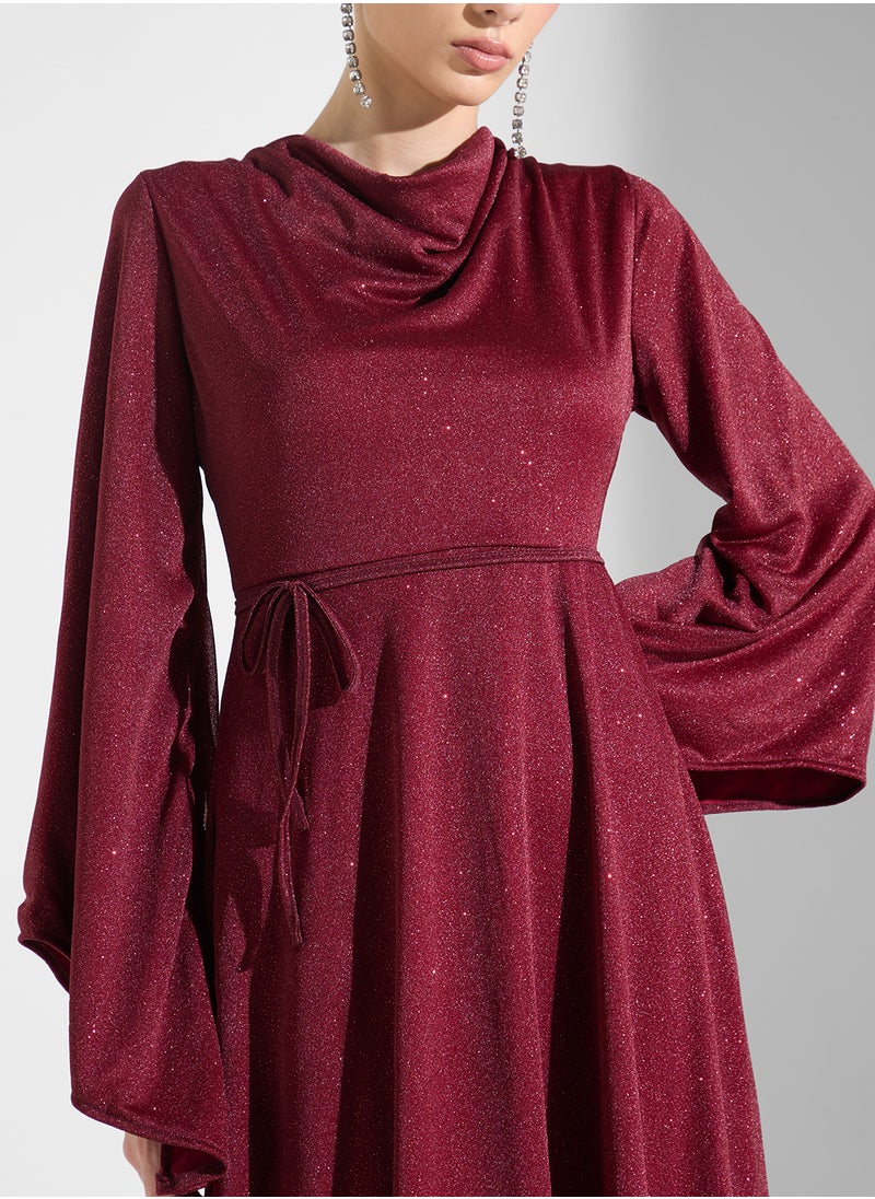 Khizana - A-Line Dress With Flare Sleeves - Image 1