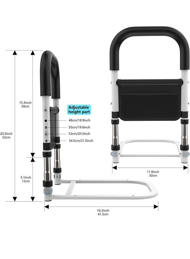 بيوينتي الدرابزينات لسلامة كبار السن مع جيوب تخزين قابلة للتعديل مع دعم جانبي لمساعدة كبار السن تنزلق تحت فراش السرير مع عكاز طبي لحماية السرير ومقابض سرير الأسرة - Image 2