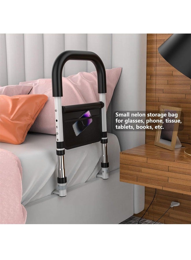 بيوينتي الدرابزينات لسلامة كبار السن مع جيوب تخزين قابلة للتعديل مع دعم جانبي لمساعدة كبار السن تنزلق تحت فراش السرير مع عكاز طبي لحماية السرير ومقابض سرير الأسرة - Image 4