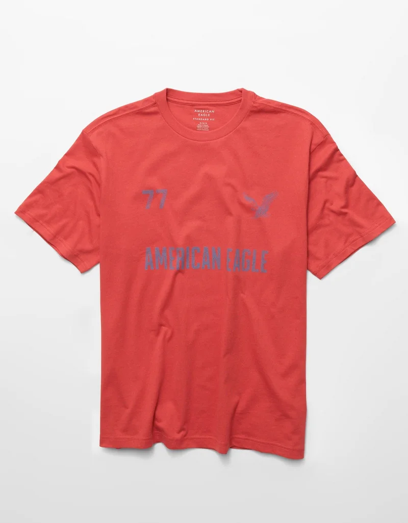 American Eagle  AE Standard Fit Graphic Logo T-Shirt for Men | Best Price UAE