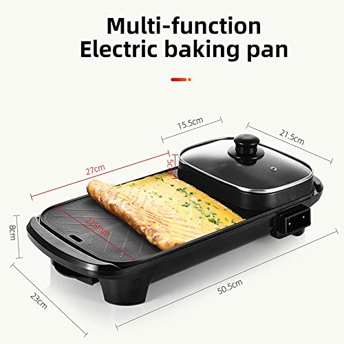 VBM Electric Grill with Hot Pot, 2 in 1 Indoor Non-Stick Electric Hot Pot and Griddle for Korean BBQ, Steaks, Shabu - Shabu and Noodles - Image 2