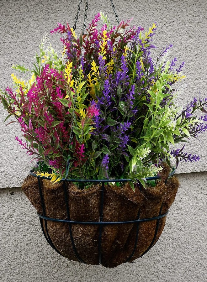Xinnun 24 Bundles Outdoor Artificial Flowers Fake Lavender Plants UV Resistant Shrubs Greenery Plastic Faux Plants for Home Garden Patio Porch Courtyard Window Box Outdoor Indoor Decoration - Image 2