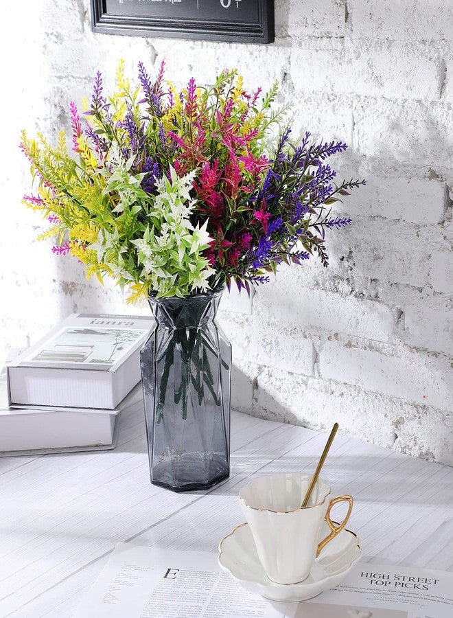 Xinnun 24 Bundles Outdoor Artificial Flowers Fake Lavender Plants UV Resistant Shrubs Greenery Plastic Faux Plants for Home Garden Patio Porch Courtyard Window Box Outdoor Indoor Decoration - Image 5