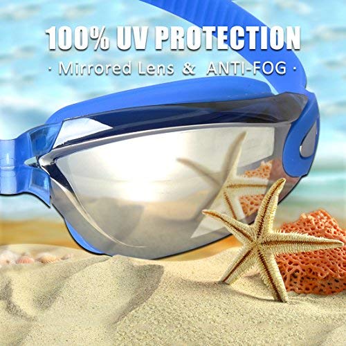 EverSport Swim Goggles, 2-Pack, Swimming Goggles, Mirrored Lens, for Adult Men Women Youth Kids Child, Anti-Fog, UV Protection, Shatter-Proof, Watertight - Image 3