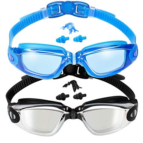 EverSport Swim Goggles, 2-Pack, Swimming Goggles, Mirrored Lens, for Adult Men Women Youth Kids Child, Anti-Fog, UV Protection, Shatter-Proof, Watertight - Image 2