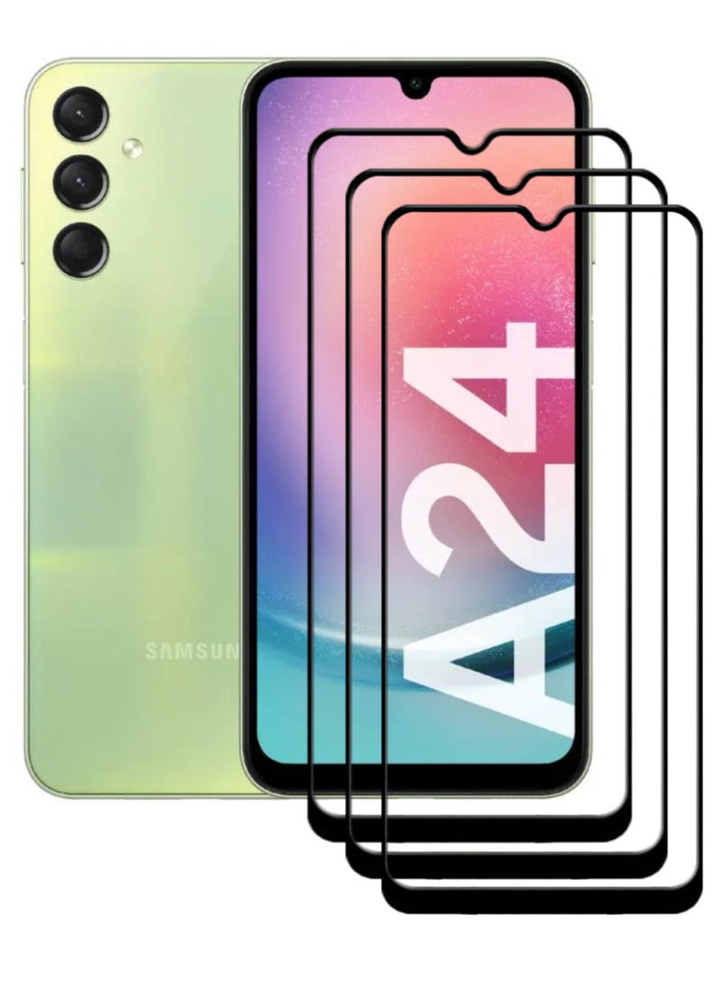 ACLIX 3 Pieces Antistatic ESD Dustproof Premium Quality High Definition Tempered Glass Screen Protector Designed For Samsung Galaxy A24 4G - Image 1