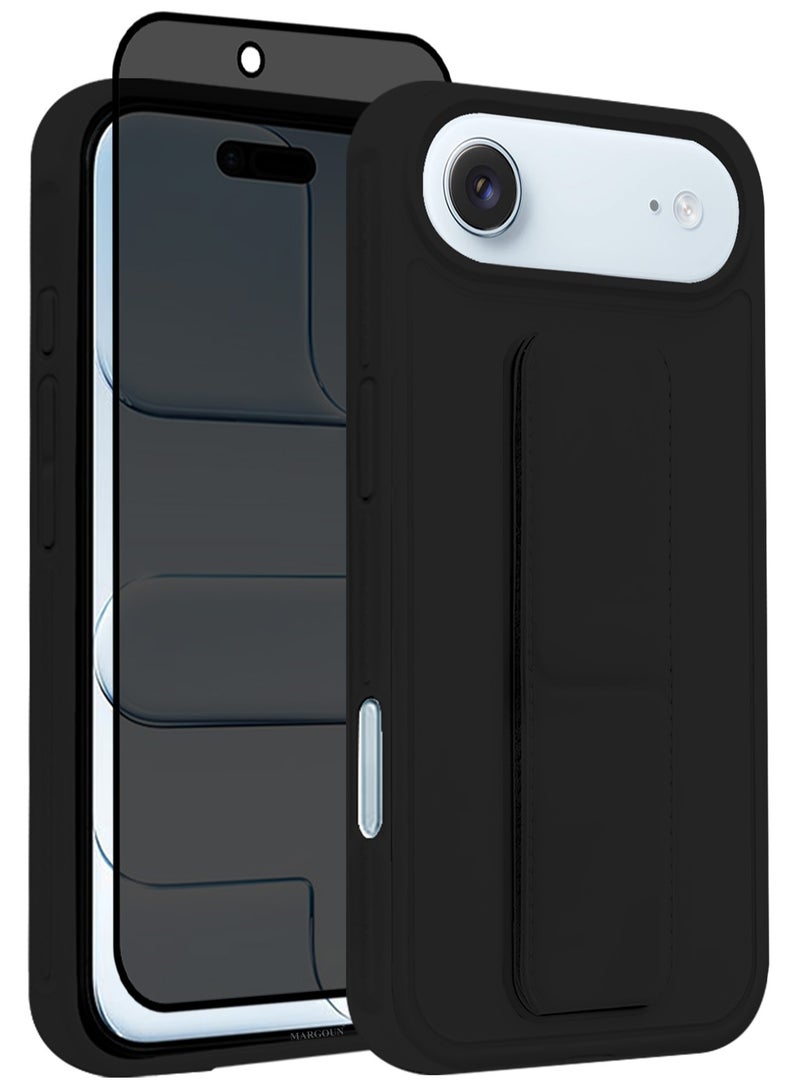 CATANES 2 Packs Premium PU Leather Case for iPhone 17 Air with Stand Function Shockproof and Anti Scratch Finger Grip with Privacy Screen Protector - Image 1