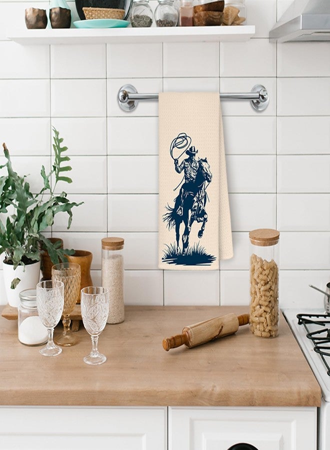 Exqcom Retro Western Kitchen Towels, Rustic Rodeo Cowboy Hand Towels for Bathroom Kitchen, Western Country Cowboy Decorative Dish Towels Drying Cloth, 16x24 Inch - Image 4