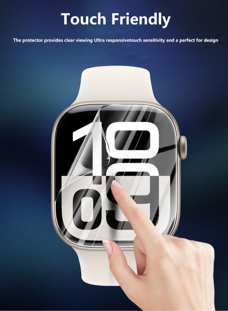 Youque 3PCS Screen Protector for Apple Watch Series 10 46mm Smartwatch, Hydrogel Film TPU [Clear HD] [Anti-Oil] [Anti-Bubble] Soft Protective Film (Not Tempered Glass)  - Image 3