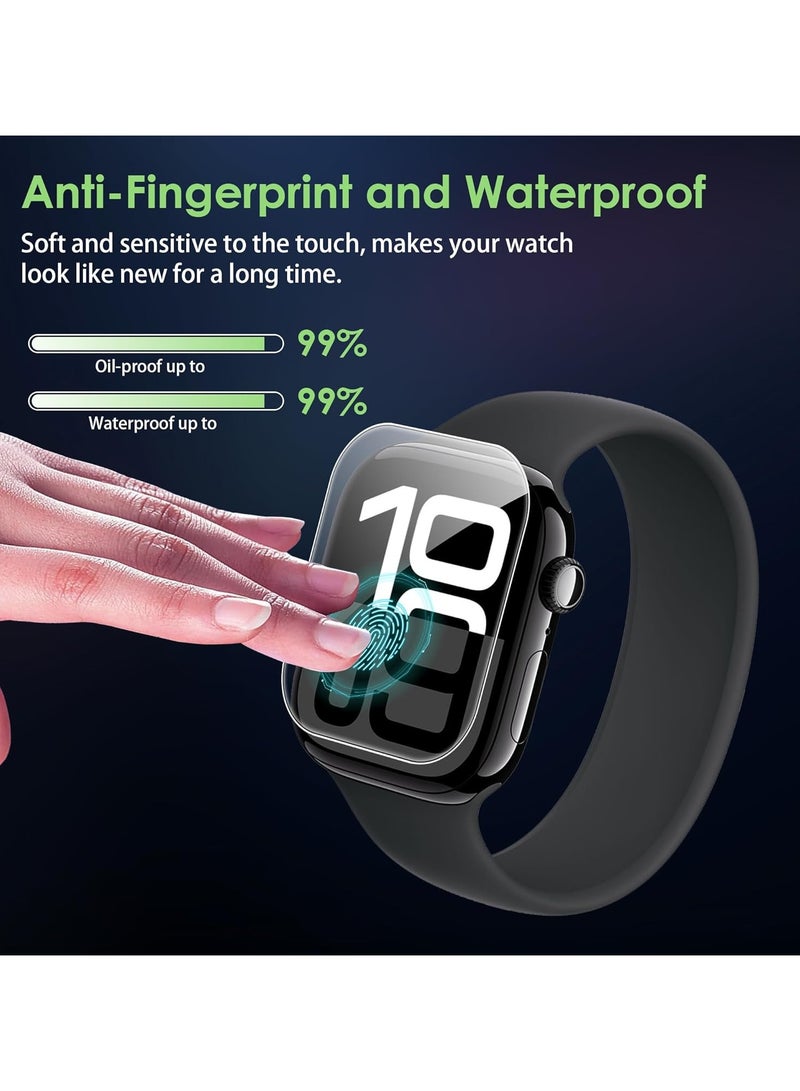 Youque 3PCS Screen Protector for Apple Watch Series 10 46mm Smartwatch, Hydrogel Film TPU [Clear HD] [Anti-Oil] [Anti-Bubble] Soft Protective Film (Not Tempered Glass)  - Image 4