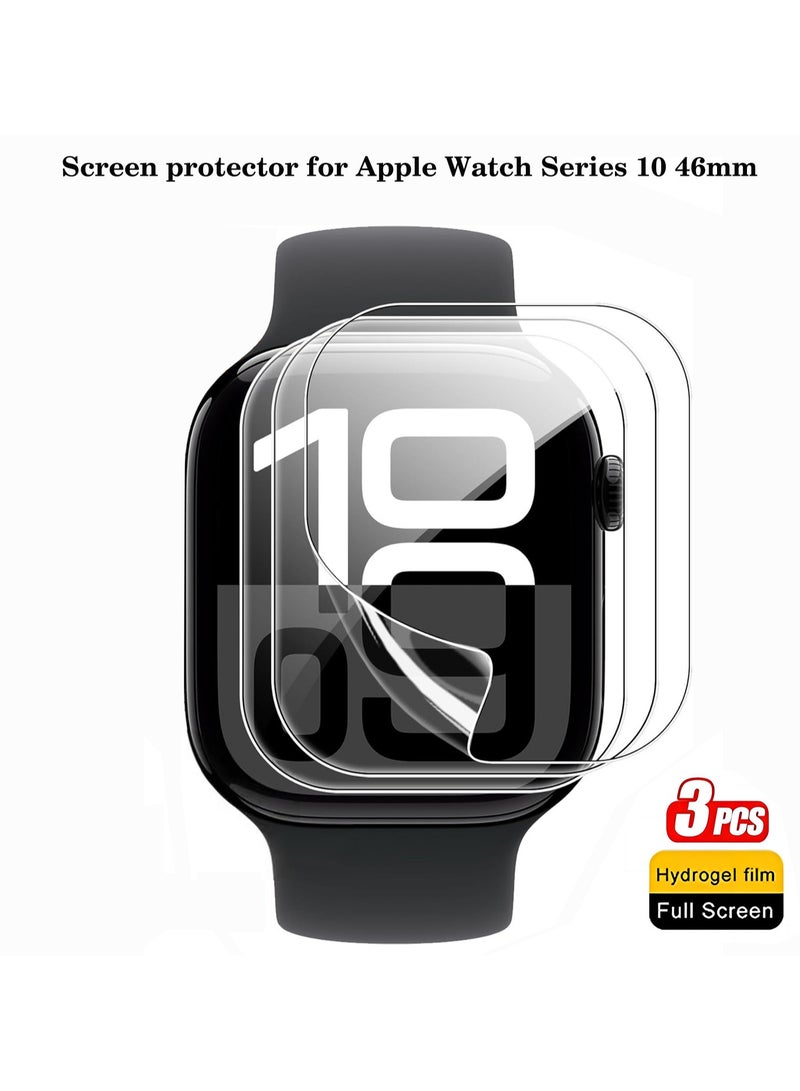 Youque 3PCS Screen Protector for Apple Watch Series 10 46mm Smartwatch, Hydrogel Film TPU [Clear HD] [Anti-Oil] [Anti-Bubble] Soft Protective Film (Not Tempered Glass)  - Image 1