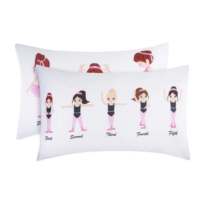 2PACK STANDARD SIZE PILLOWCASES FIT PILLOWS 20 X 26 100 SOFT BREATHABLE MICROFIBER PERFECT FOR TODDLER LITTLE GIRL TWINFULL SIZE BED BALLERINA