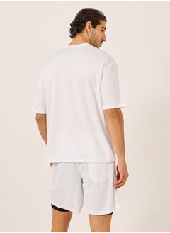 Styli Minimal Printed Mesh T-Shirt and 2in1 Shorts Set  - Image 5