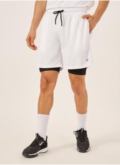 Styli Minimal Printed Mesh T-Shirt and 2in1 Shorts Set  - Image 4