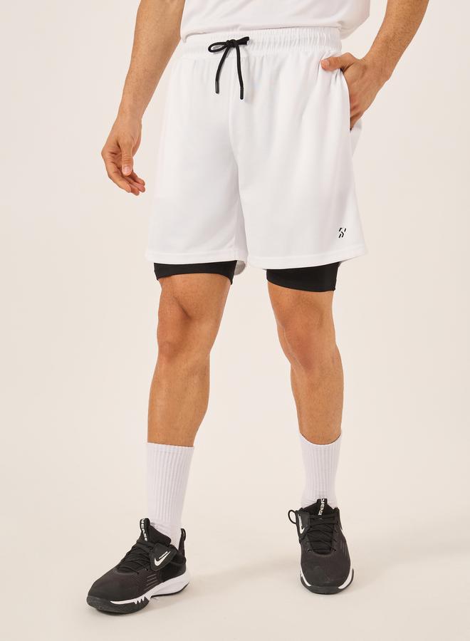 Styli Minimal Printed Mesh T-Shirt and 2in1 Shorts Set  - Image 4