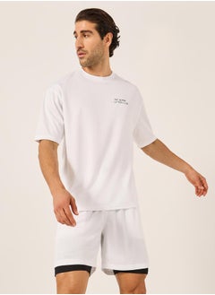 Styli Minimal Printed Mesh T-Shirt and 2in1 Shorts Set  - Image 2