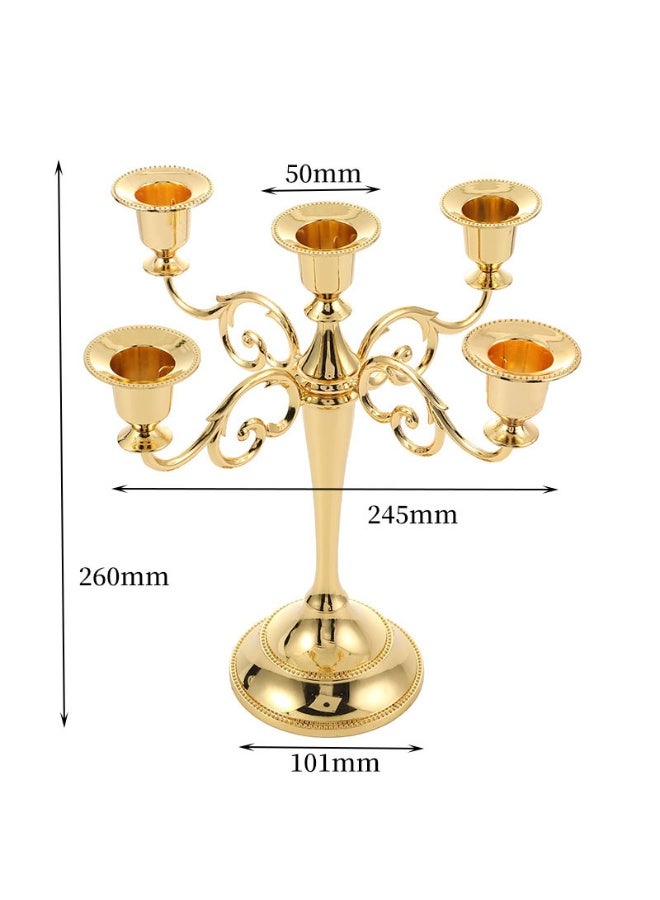 MarlaMall 5-Arm Candlestick,Metal Candelabra,10.8 Inch Tall Candle Stand-Classical&Elegant-Candle Holder for Wedding,Party or Home Decoration  - Image 2