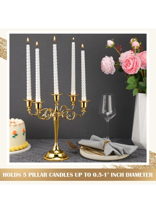 MarlaMall 5-Arm Candlestick,Metal Candelabra,10.8 Inch Tall Candle Stand-Classical&Elegant-Candle Holder for Wedding,Party or Home Decoration  - Image 5